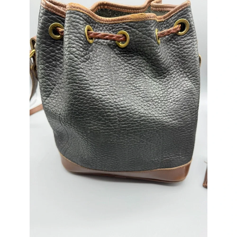 Vintage Dooney & Bourke Drawstring Bucket Bag Black Brown, Wallet, Eyeglass Case